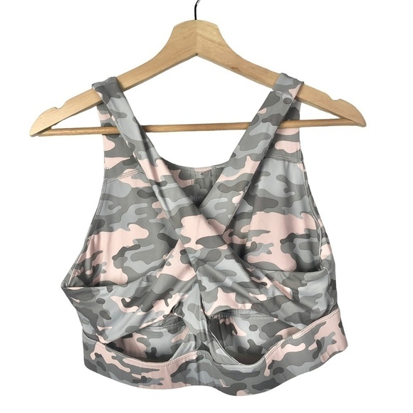 Fabletics Ella No Bounce Gray & Pink Camo Sports Bra L - Picture 4 of 4